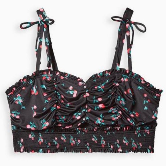 Torrid Cherry Smocked Keyhole Bralette Torrid Size 3 - Picture 5 of 9
